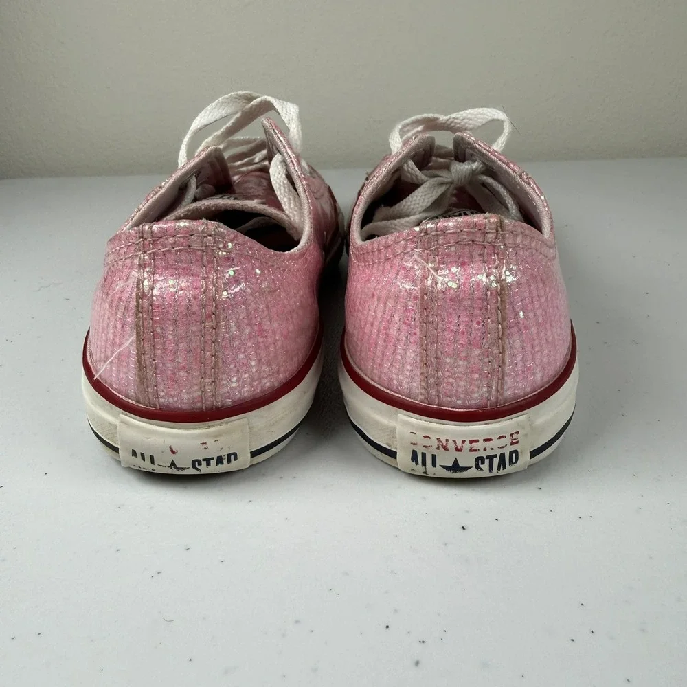 Converse Kids Size 5 Chuck Taylor All Star Pink Glitter Sparkly Low Top Sneakers